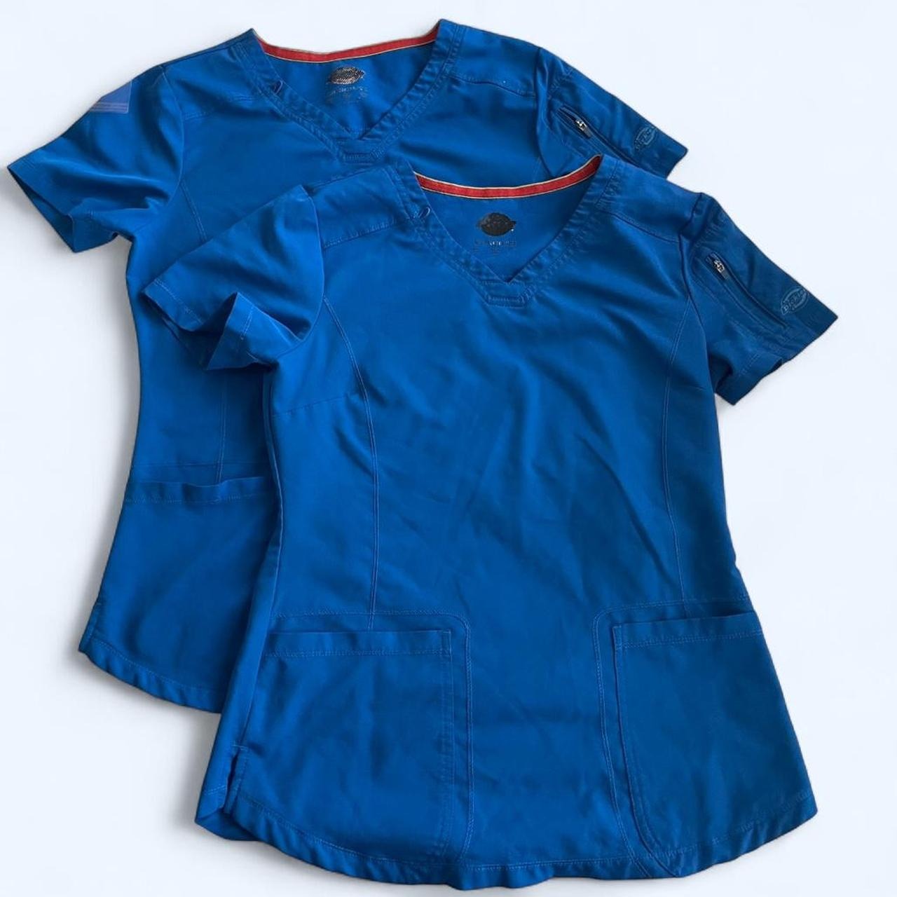 Dickies Women's Xs Scrub Top Royal Blue (Lot Of 2) Nurse Healthcare Medical